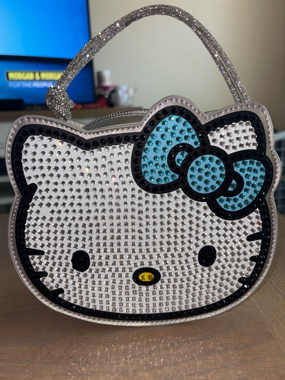 Hello Kitty Crystal Shoulder Small Bag in White and Blue — Good Condition